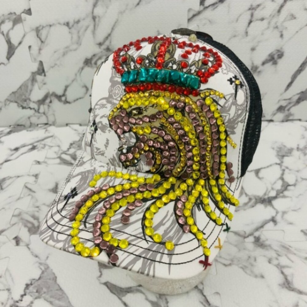 Men’s Lion King Rhinestone Trucker Hat by Rebel Spirit NWTY
